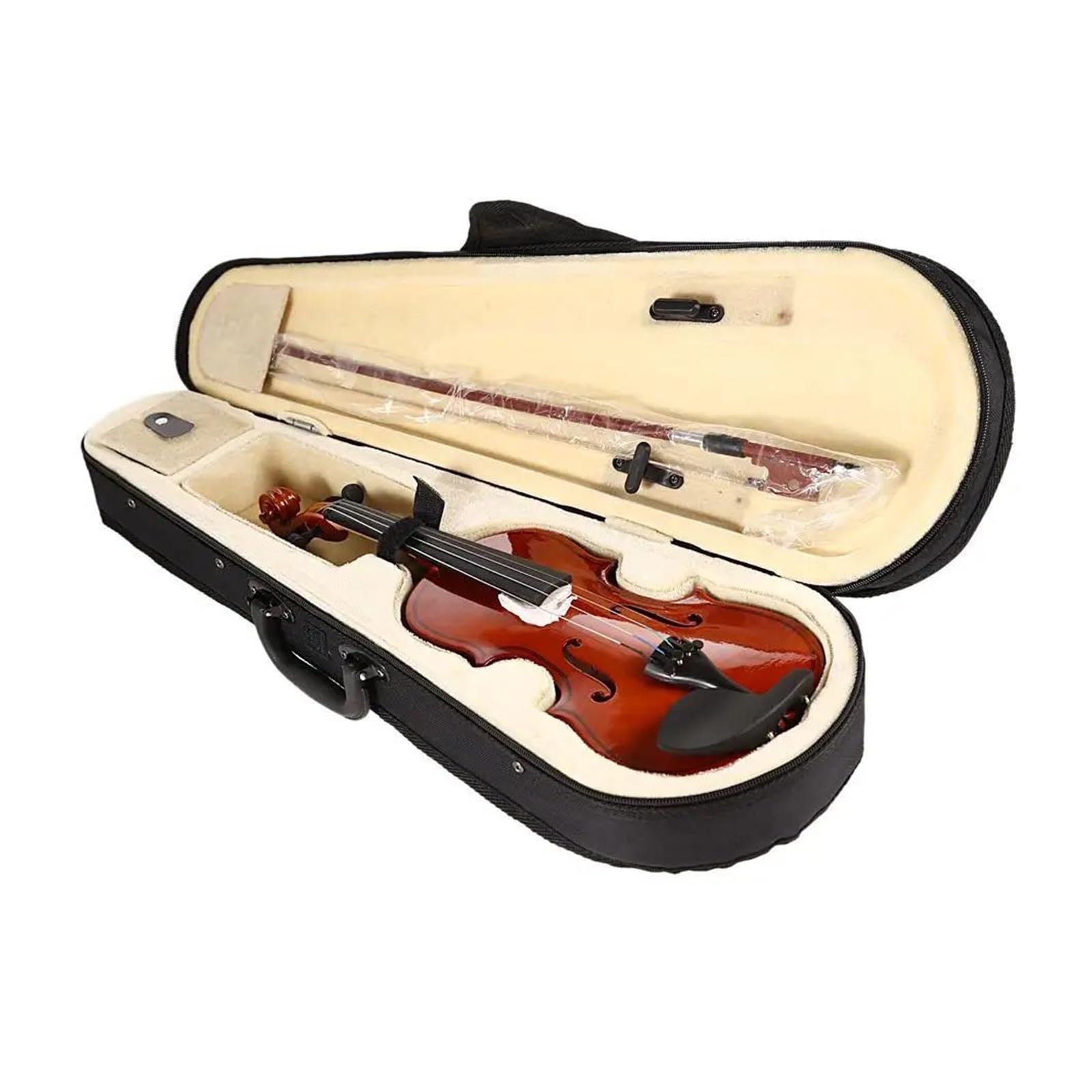 violín De Madera Violín Acústico De 1/8 Con Estuche Y Sordina Para Arco(Pink)