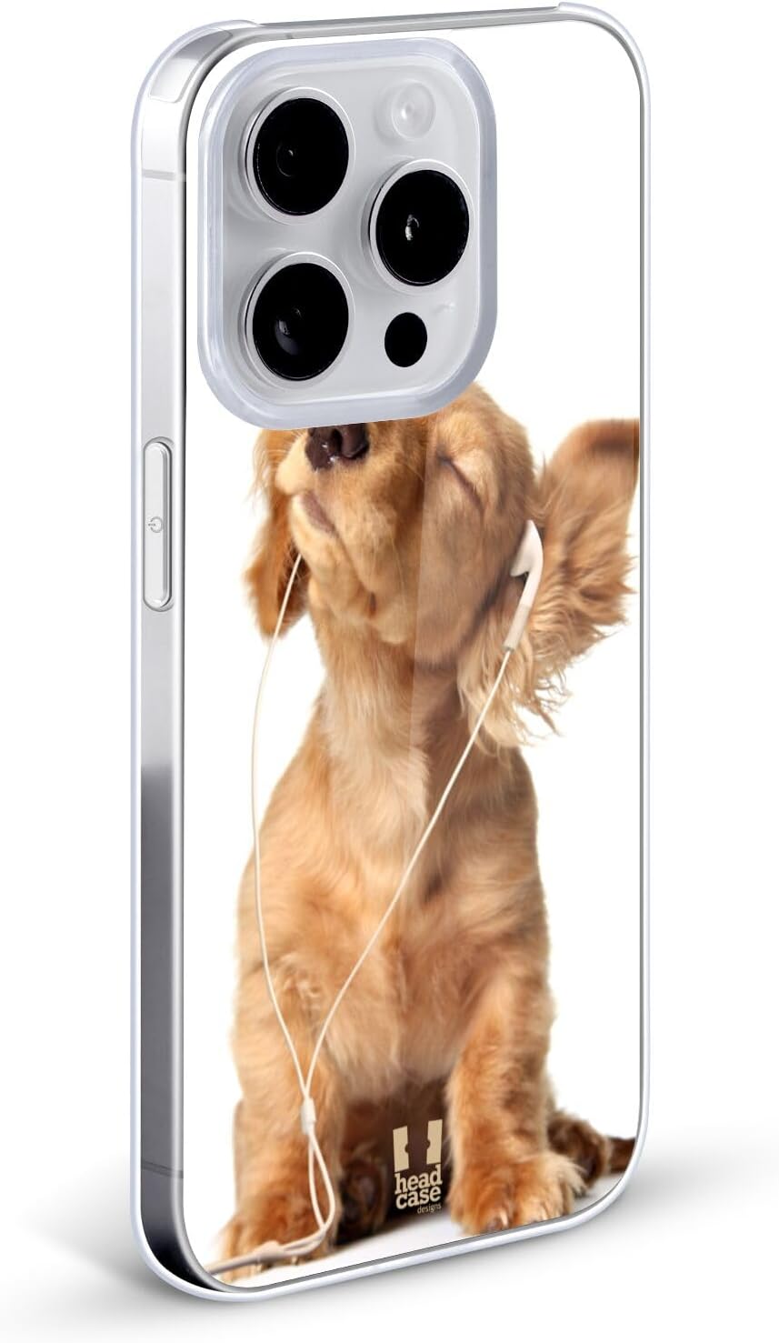 Head Case Designs Young Puppy Listening to Music Funny Animals Hard Back Case Compatible with Apple iPhone 11 Pro image 2