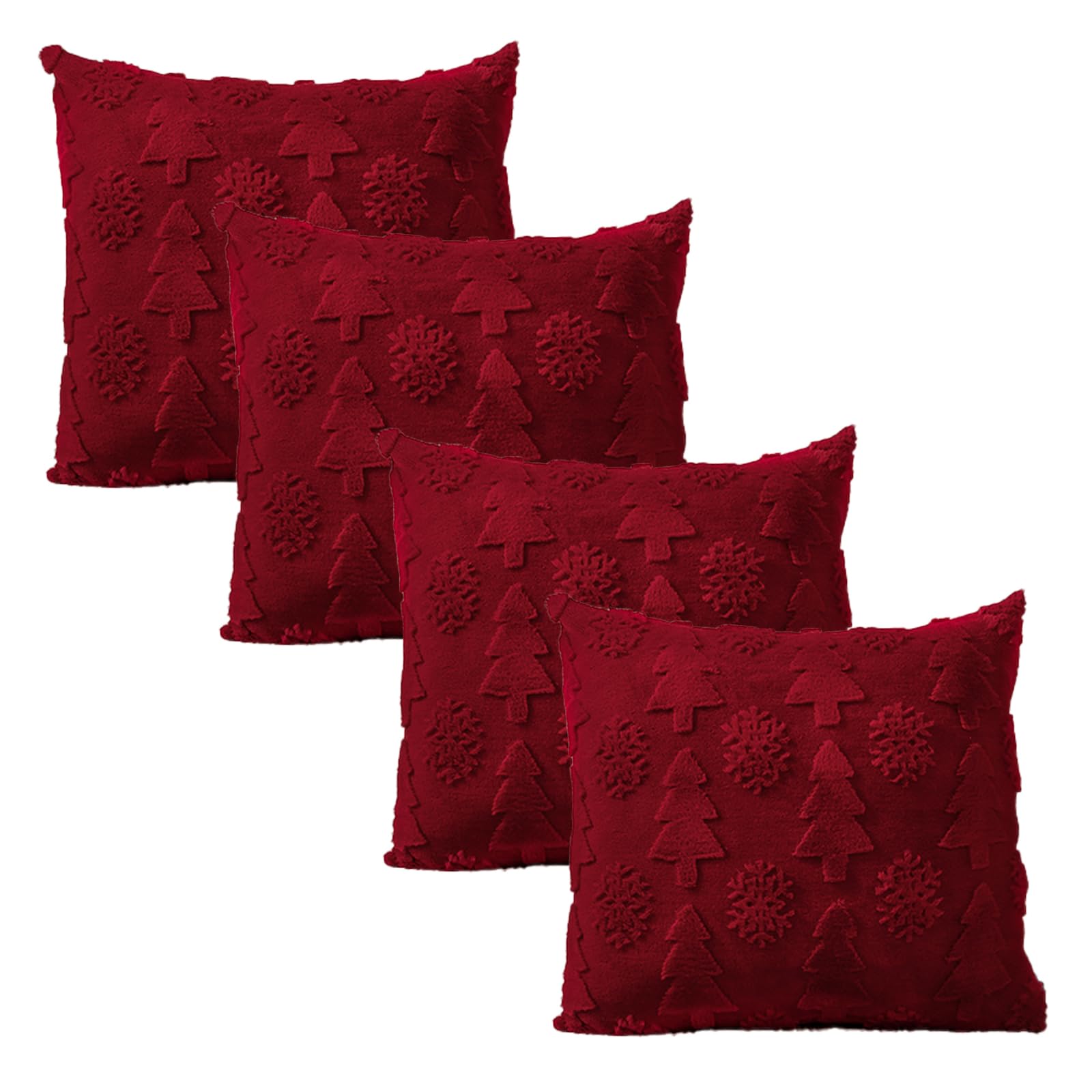 Taies d'oreiller Décorations de Ferme 18X18 Pouces avec Arbre de Noël en fausse fourrure