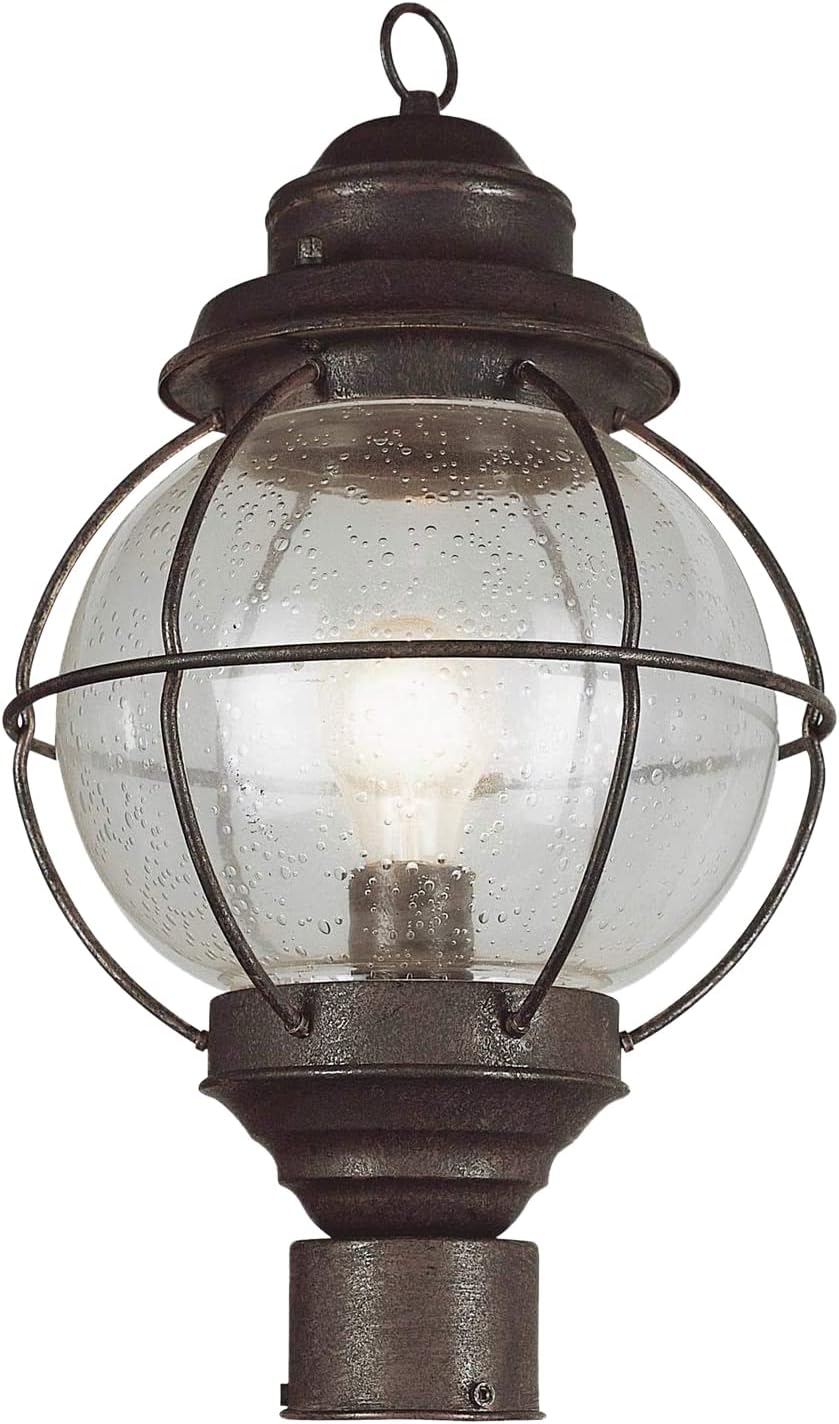 Trans Globe Lighting TG69905 BK Transitional One Postmount Lantern Outdoor-Post-Lights, Black : Outdoor Post Lights : Patio, Lawn & Garden