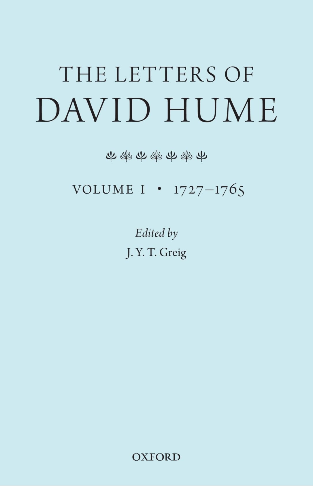 The Letters of David Hume: Volume 1