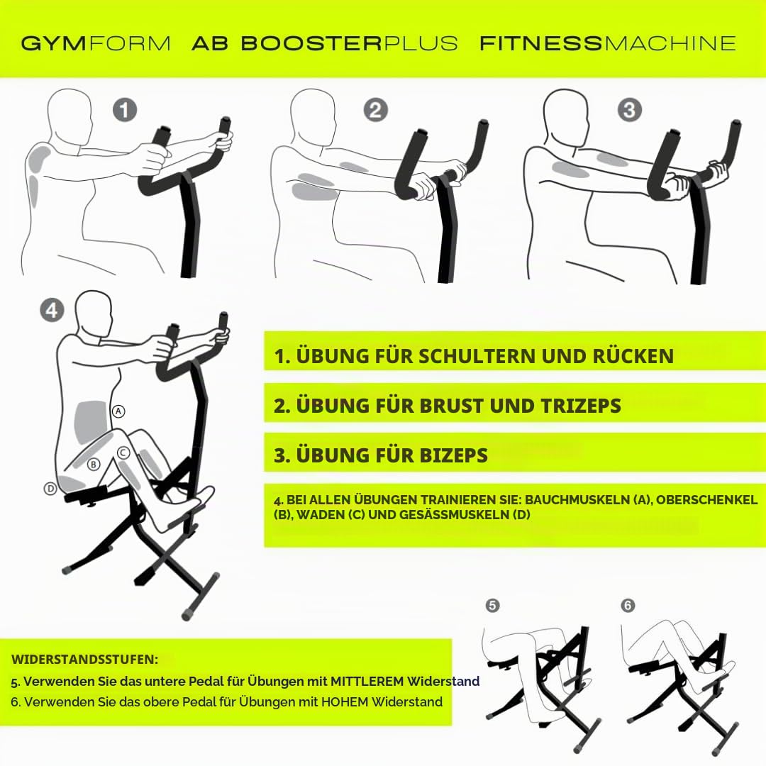BEST DIRECT GYMFORM AB Booster, komplettes Krafttrainingsgerät, Cardio, Fitness zu Hause, multifunktionales Aerobic-Gerät
