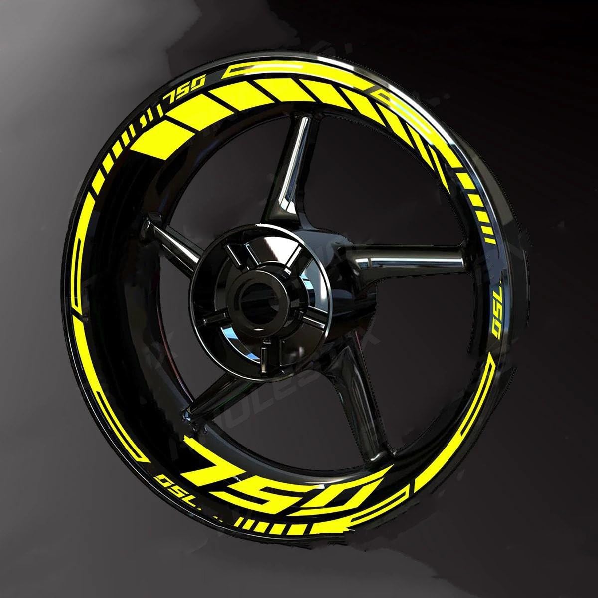 Reflective for Kawasaki for Z750 Motorcycle Wheel Sticker Hub Decal Rim Stripe Tape(Color7)