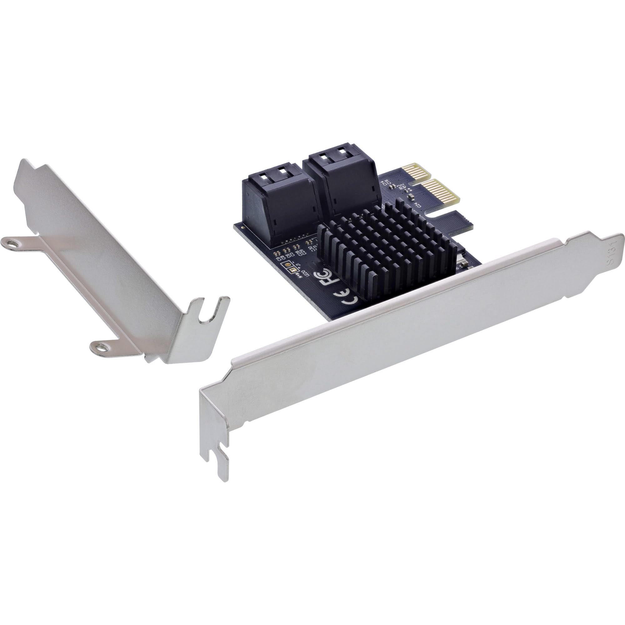 InLine PCIe Schnittstellenkarte, 4X SATA 6Gb/s, Hot Swap, NCQ, Marvell Chipsatz, für SSD und HDD Erweiterung, kompatibel mit PCIe x1-x16, 76617M