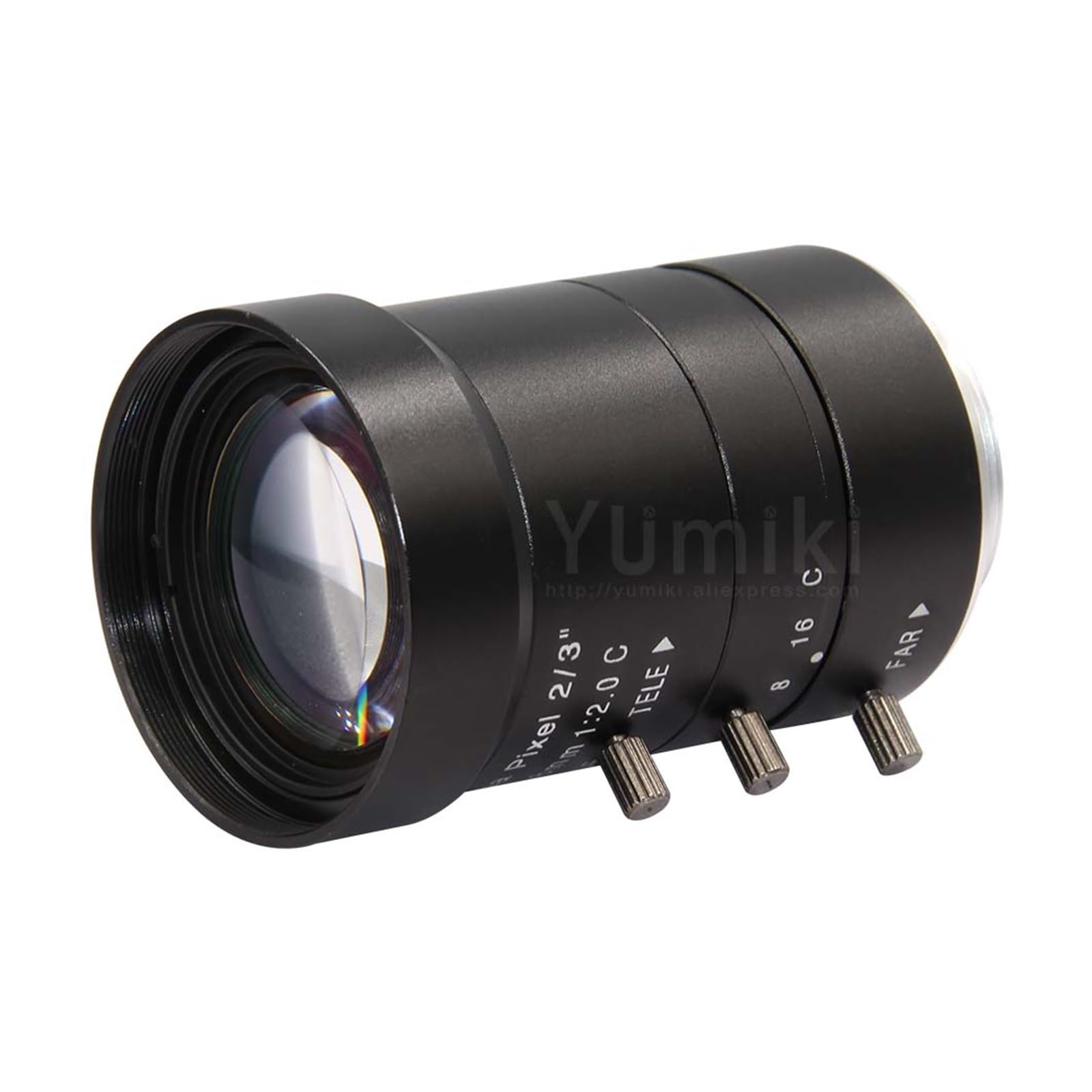 Mikroskopkamera, Machine-Vision-Objektiv HD 16–48 mm 2/3 Zoll IR C-Mount Varifokalobjektiv mit manueller Iris for CCTV-Überwachungskameras, Industriekameraobjektiv