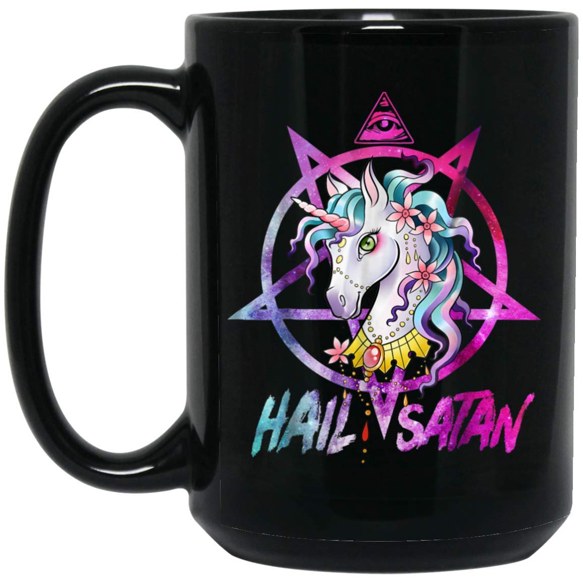 Unicorn Hail Satan Death Metal Rainbow 11 oz Mug Tea Cups