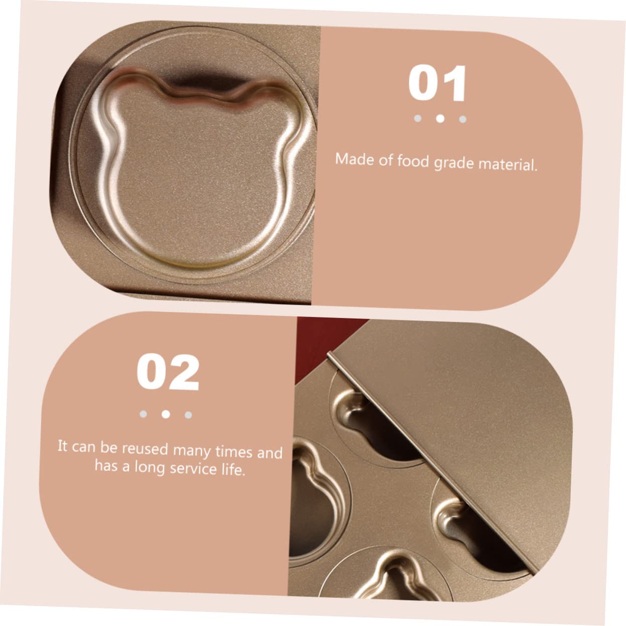 SHOWERORO 1ensemble Moule à Gâteau Métal Réutilisable Ours Pour Pâtisserie Pour Cookies Et Gâteaux Pratique Et Facile à Démouler