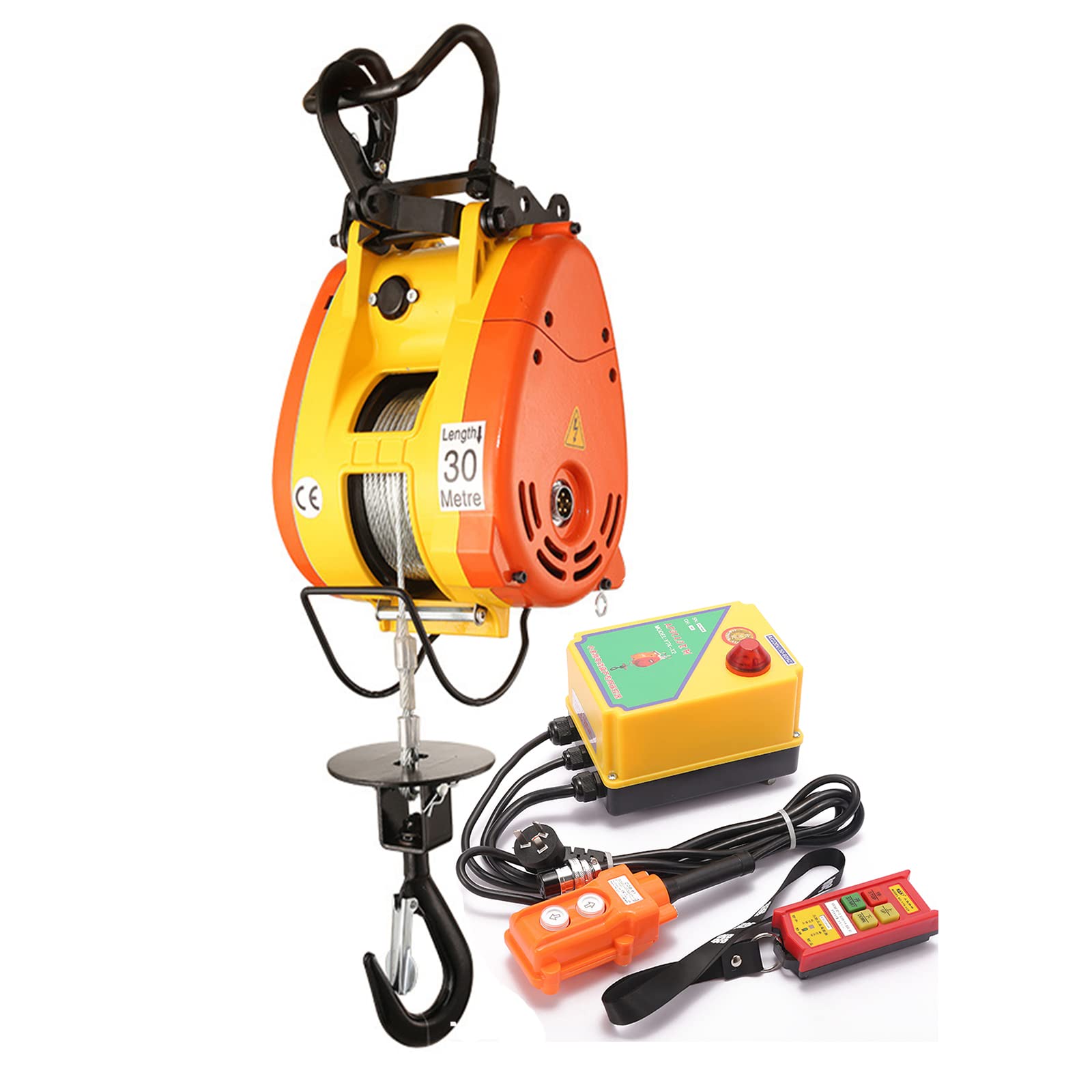 Paranco Elettrico Verricello Elettrico 360Kg 220V Montacarichi Elettrico 1700W Paranco Elettrico, Argano con Telecomando Wireless, per Officine Officina Domestica del Negozio,B.360kg