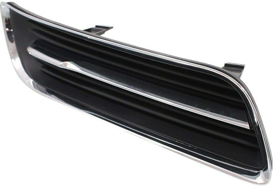 DAT AUTO PARTS Front Right Passenger Side Bumper Fog Light Cover Lamp Hole Insert Replacement For 2011-2014 Chrysler 300 Black Textured Plastic with Chrome Trim CH1039127 68127944AB