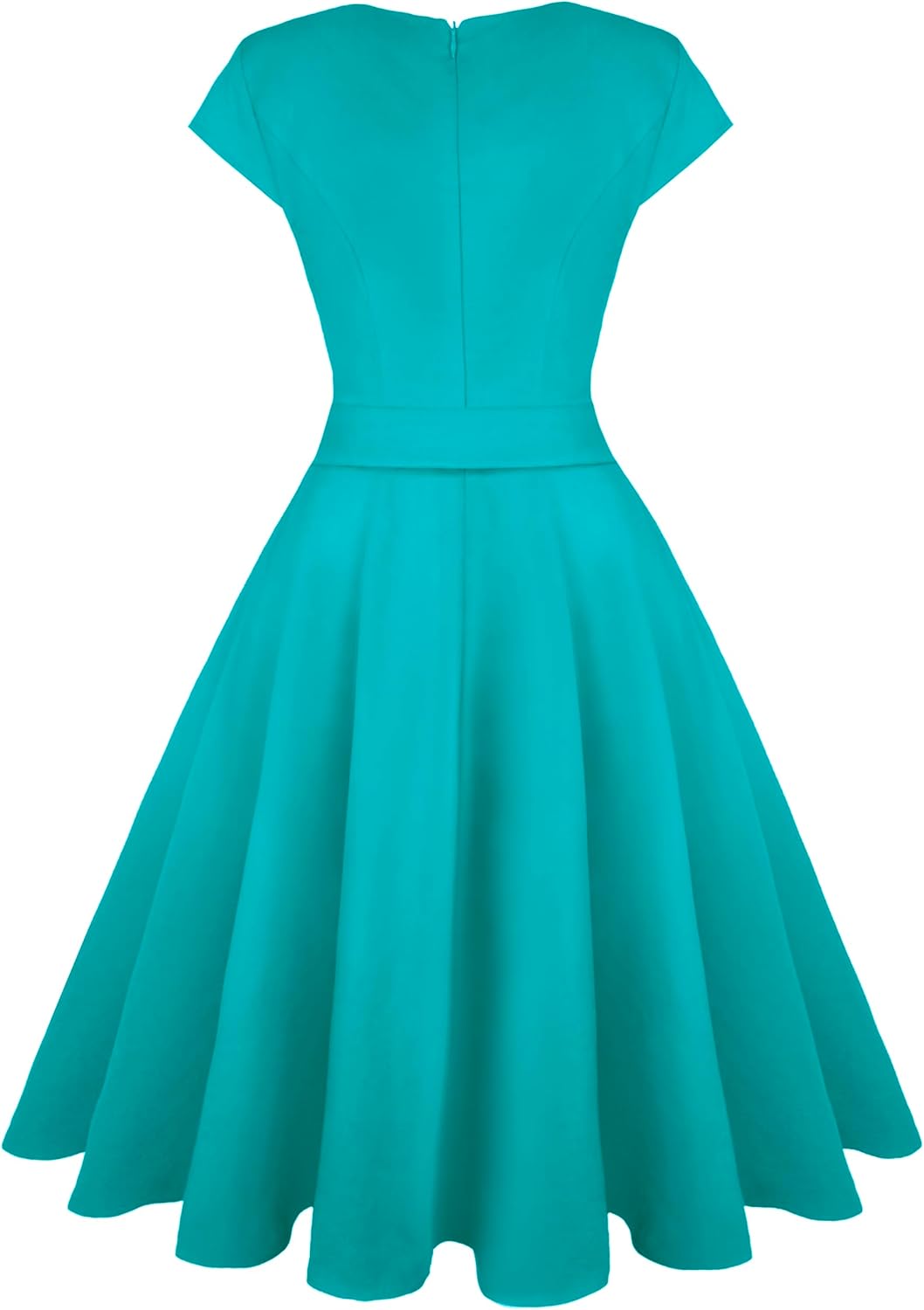 tagunop Women's Cocktail Dresses Vintage 1950s Retro Boatneck Cap Sleeve Dress with Pockets - Image 4