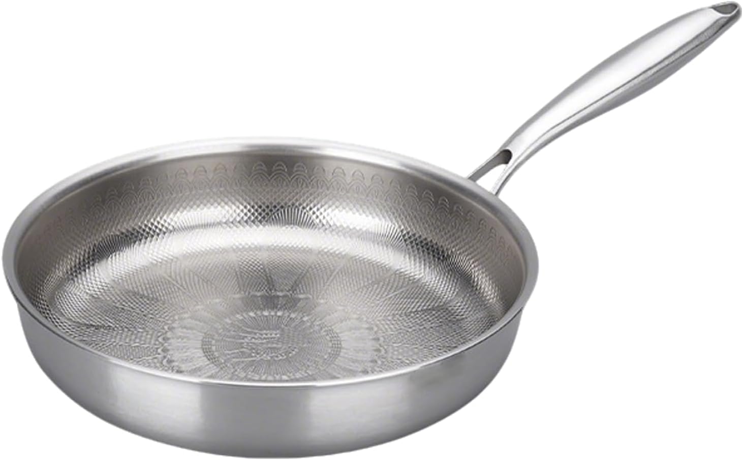 Titanium Pan, 12 Inch Titanium Hammered Pro Frying Pan With Lid, Non Stick - Skillet For Cooking, Heat Resistant, Scratch Resistant, Even Heating, All Cooktops,No lid,12 in