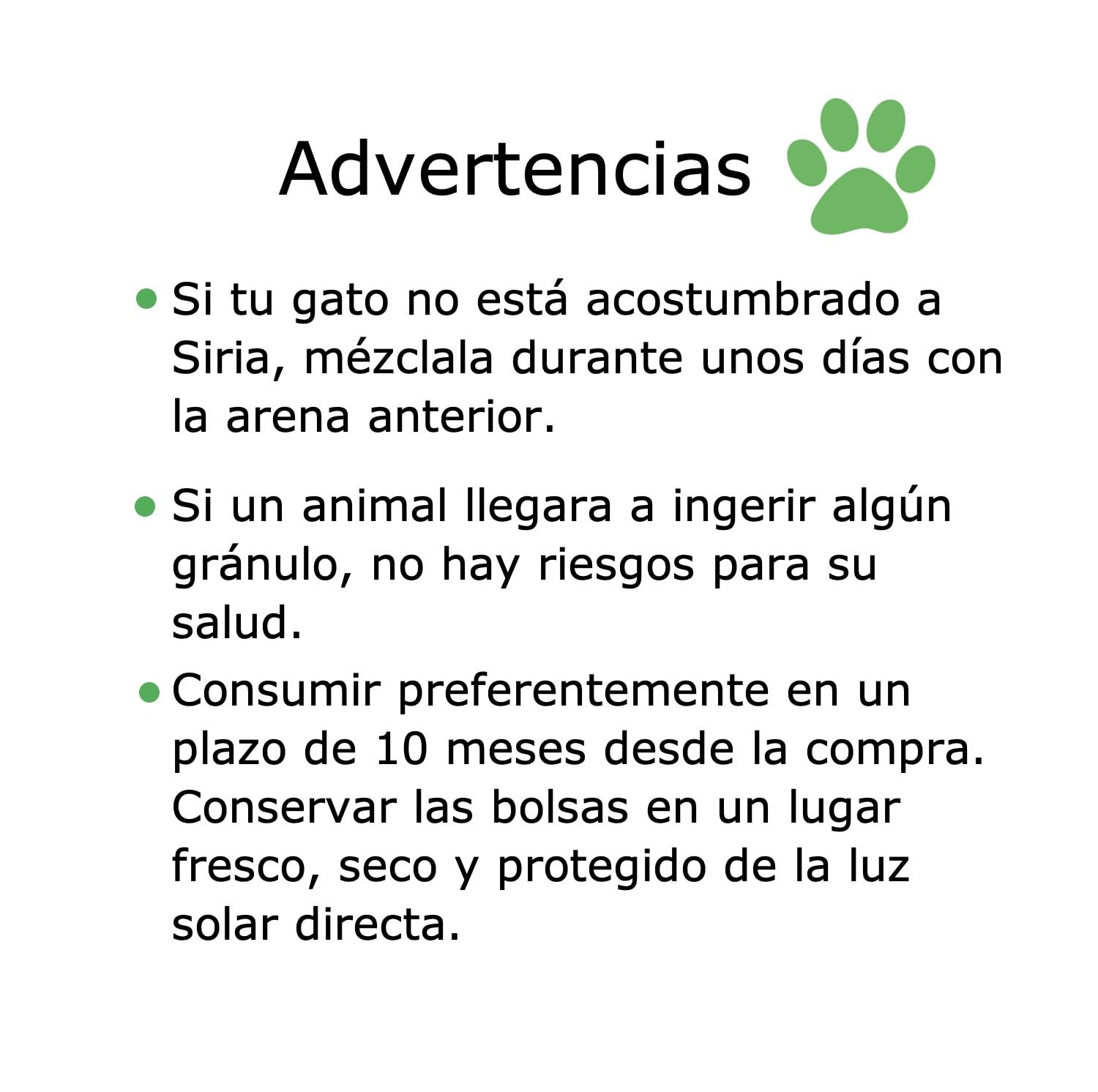 Siria-60L-Arena para Gatos Vegetal y Aglomerante-Set 6 Bolsas de 10 litros