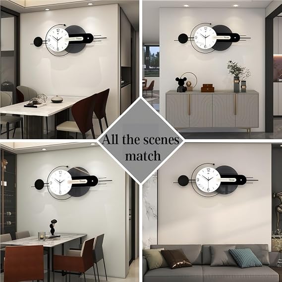 Modern Decorative Wall Clock, Creative Wall Clock, Large Modern Wall Clock, Metal Wall Clock, Modern Clock Wall, Clocks for Living Room(White)