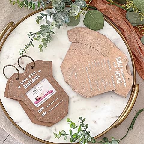 Onesie Baby Prediction Card Book Keepsake, By Kate Aspen Advice Cards, Best Wishes, Boho Baby Shower Decoration, Gender Neutral Baby Shower Game & Party Activity Cover