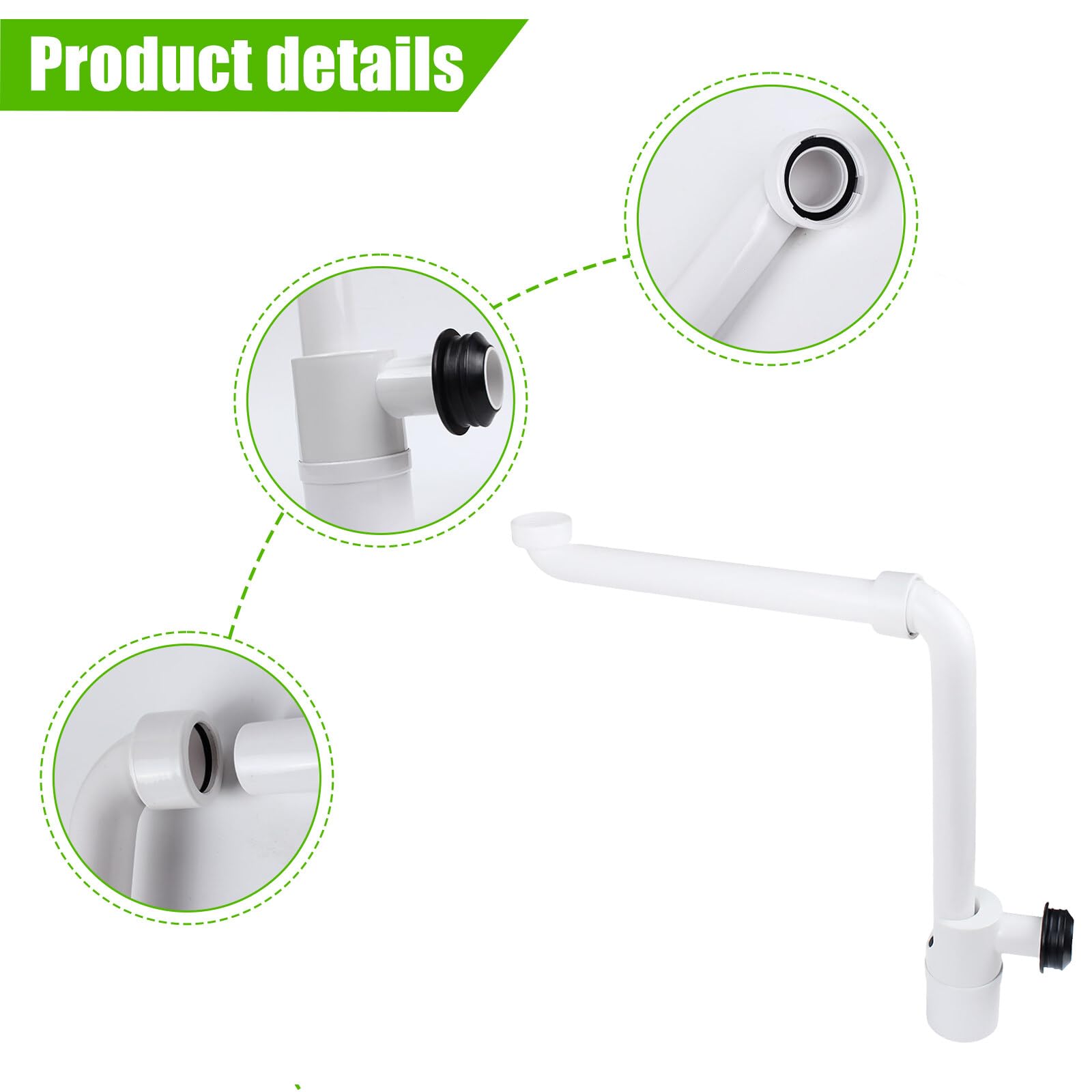 1 1/4 Inch SpaceSaving Siphon, Odour Trap For Sink, 360° Adjustable - View #9