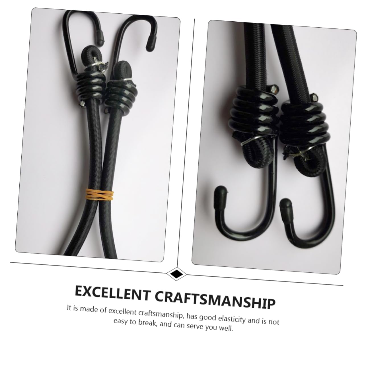 LIFKOME 4pezzi Cordine Elastica Gancio Corda Elastica Resistenti per Fissaggio Tende Legare Bagagli Utilizzo all Aperto Facile da Trasportare e Riporre