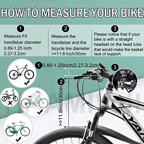 HAAMIIQII Bike Basket, Small Pet Cat Dog Folding Carrier Front Bicycle Handlebar Basket Detachable Removable Cycling Bag… - Image 4