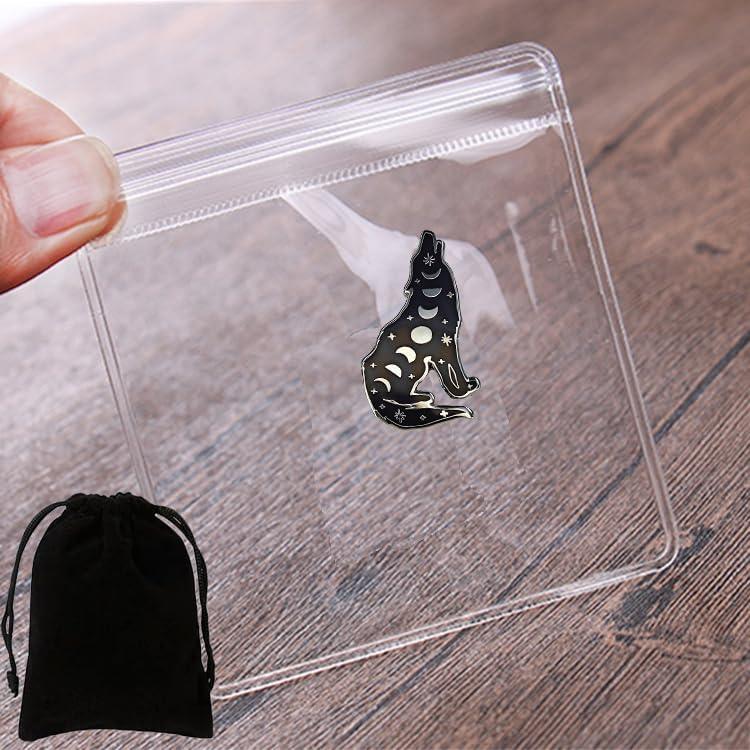 Wolf Enamel Pin With Moon and Star Shapes for Hat Jackets Backpacks Badge - Image 4