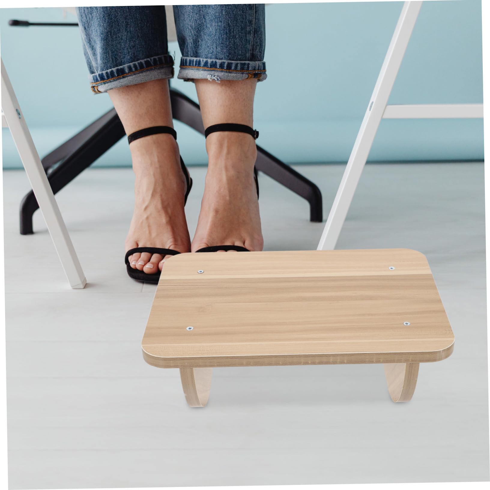 Gatuida Reposapiés y Color Aleatorio Mejorar la Postura Debajo del Escritorio de Madera Función Antideslizante Diseño Ergonómico para Aliviar la Presión para Oficina y Hogar