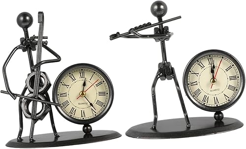 Garneck 2 piezas de reloj de banda, adorno retro para el hogar, decoración del hogar, mesa de comedor, decoración de músico, decoración para salas