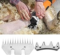 Vista 3 de Cuchillas de corte de repuesto, cuchillas rectas de 13 dientes, cabezal de corte desmontable de acero inoxidable compatible con ovejas, cabra