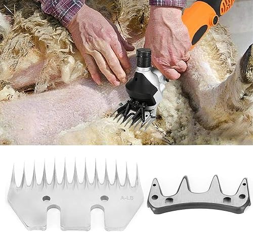 Miniatura 3 de Cuchillas de corte de repuesto, cuchillas rectas de 13 dientes, cabezal de corte desmontable de acero inoxidable compatible con ovejas, cabra,