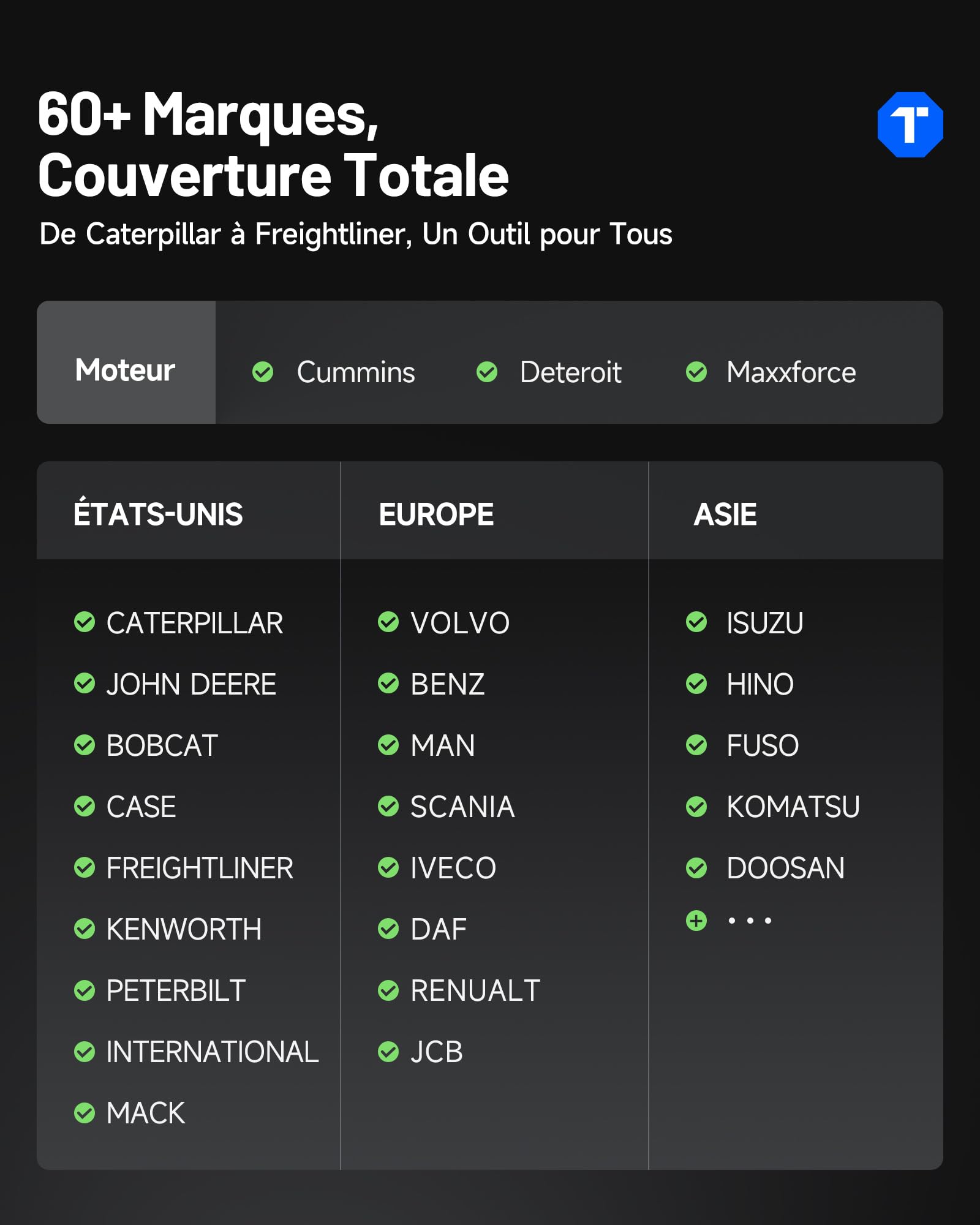 TOPDON ArtiDiag HD Valise Diagnostic Camion pour Poids Lourds