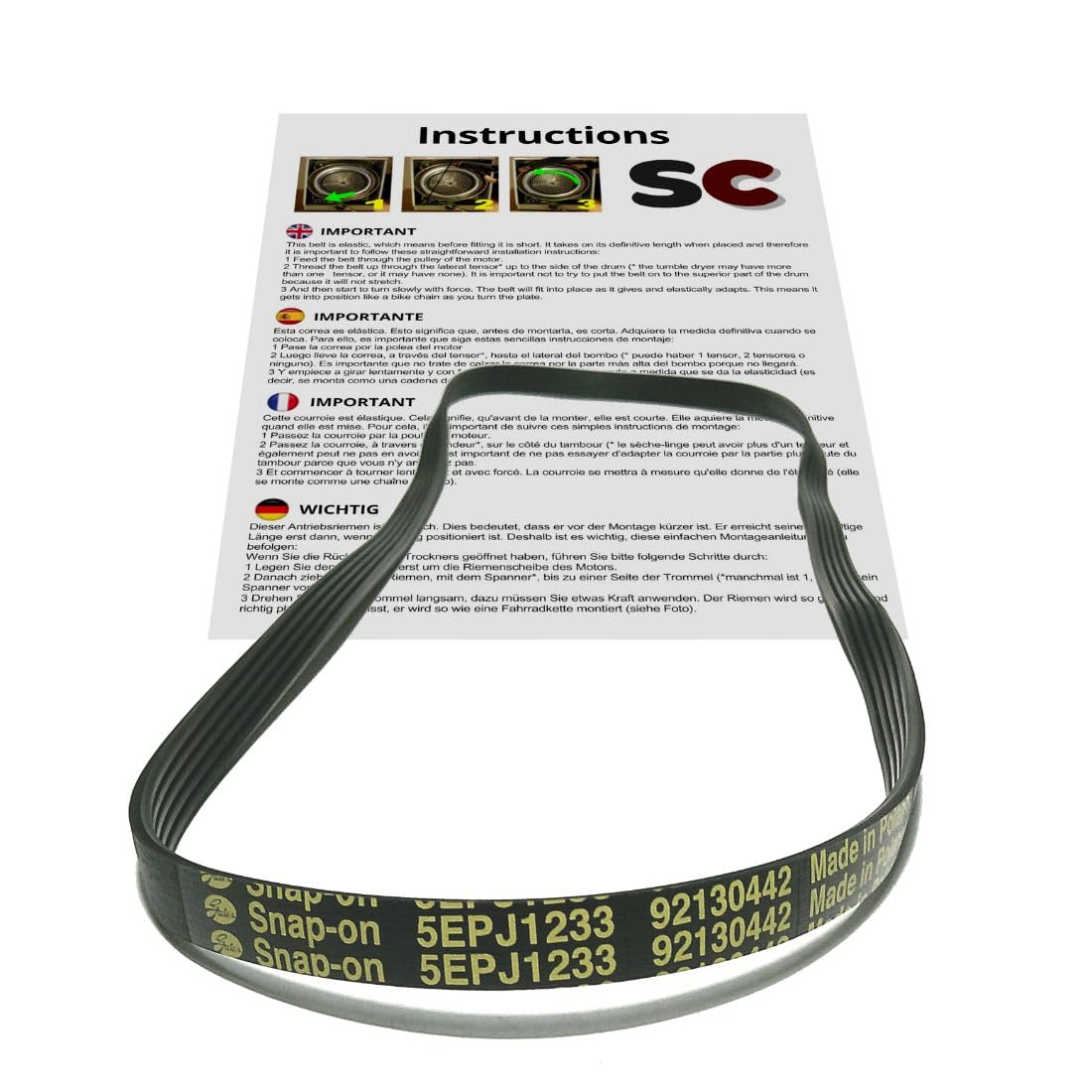 SC Solocorreas - Washing machine belt 5EPJ 1233 (92130442)