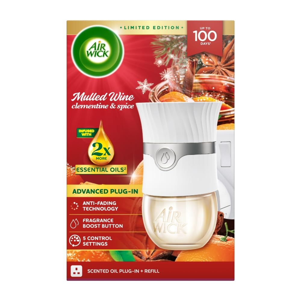Air Wick Mulled Wine Advanced elektryczny zestaw wtykowy, 19 ml, wytrzymuje do 100 dni
