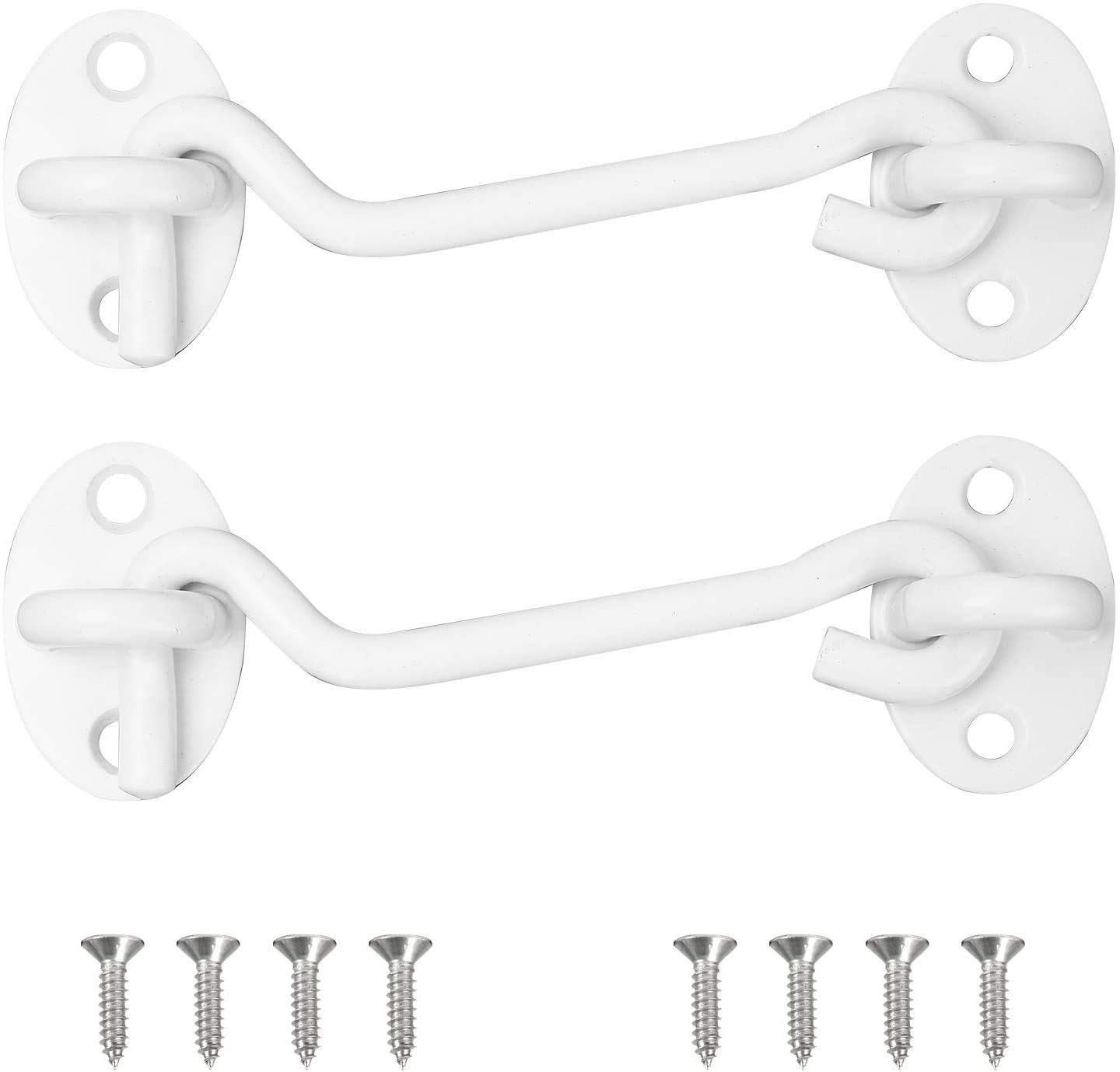 Buy White Barn Door Latch, 2 Pack 4'' Barn Door Lock Heavy Duty Solid