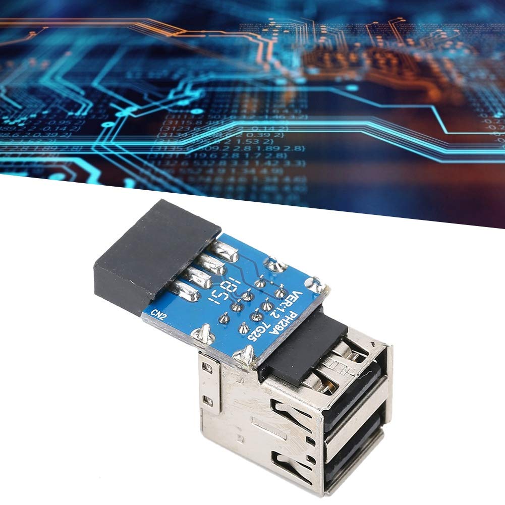 Adattatore di Espansione USB per Scheda Madre USB 2.0 da 9 Pin a 2, Scheda di Estensione Intestazione USB, Accessori per Computer con Specifiche Standard per Moltiplicatore di Porte Adattatore