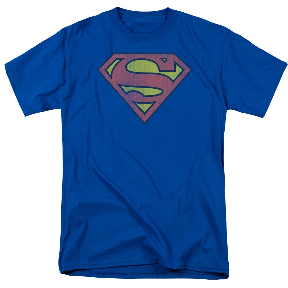 Camiseta de superhéroe de DC Comics, estilo vintage, con logo de Superman - Azul - XXX-Large