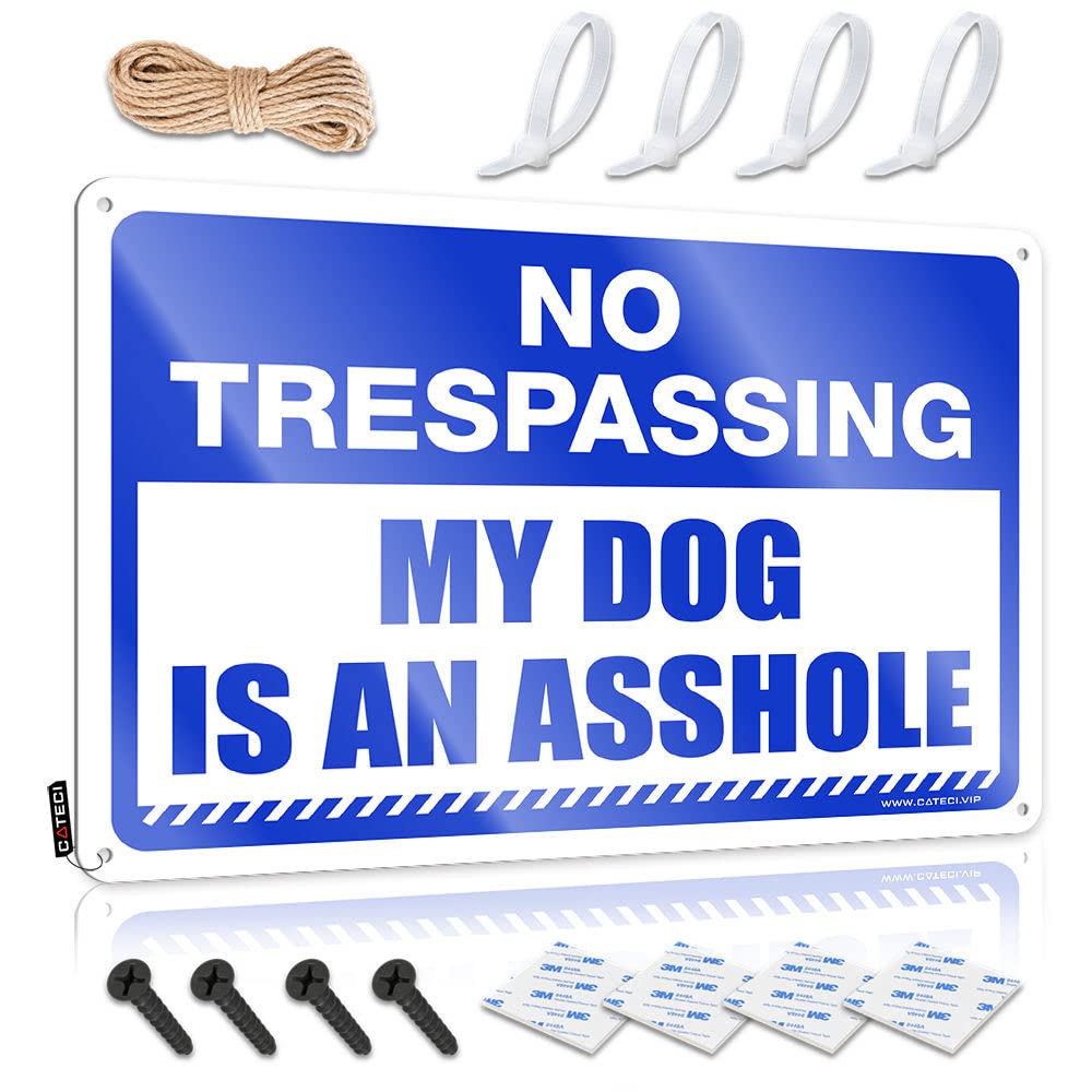 Skull Decor Sign Room Cowboy Men Metal Wall : No Trespassing Indoor & Outdoor/Kitchen Signs | My Dog Is An Asshole(30X40CM)