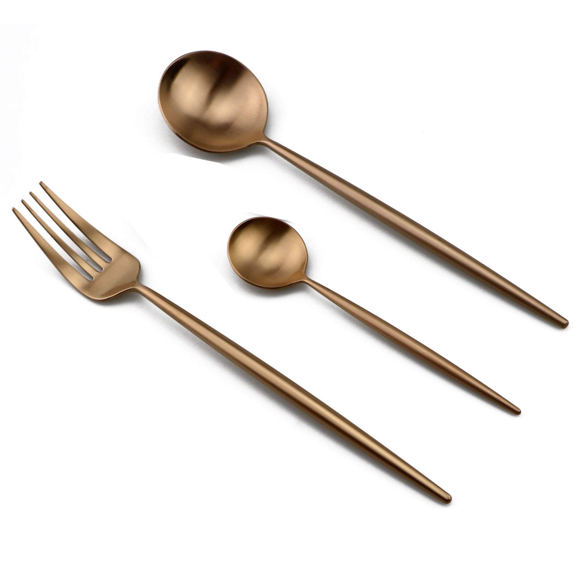 Set di coltelli e posate, Set di posate in argento, da 24 pezzi(Skyblue Gold)