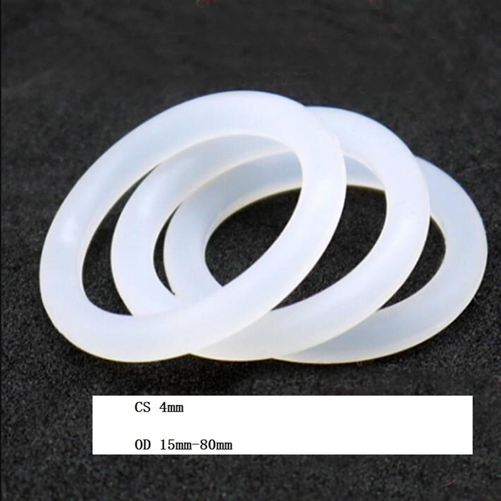 Silikonowe pierścienie uszczelniające O-ringi Białe silikonowe o-ringi Podkładka uszczelniająca klasy spożywczej OD 24-72 mm CS 4,0 50 szt(50pcs,OD 72mm CS 4.0mm)