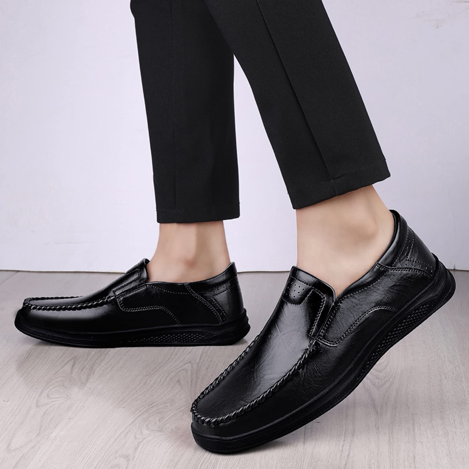 Hombres Casual Slip On Mocasines Zapatos de conducción Vestido de Cuero Mocasines Zapatillas Walking Boat Shoe Flats