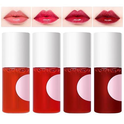 XiongWei Kit de tinte de labios de 4 colores, mini lápiz labial líquido, brillo labial de terciopelo, multistick de larga duración e impermeable,