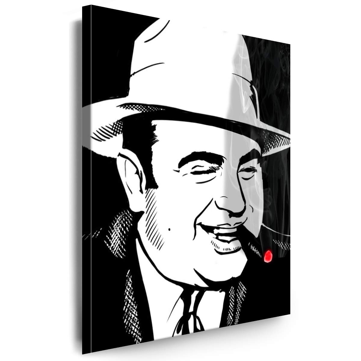 Bilder Al Capone 120 x 80 cm Leinwandbilder XXL - 1 Teilige Wandbilder Film Popular Movies Kunstdrucke w-P-2020-0003