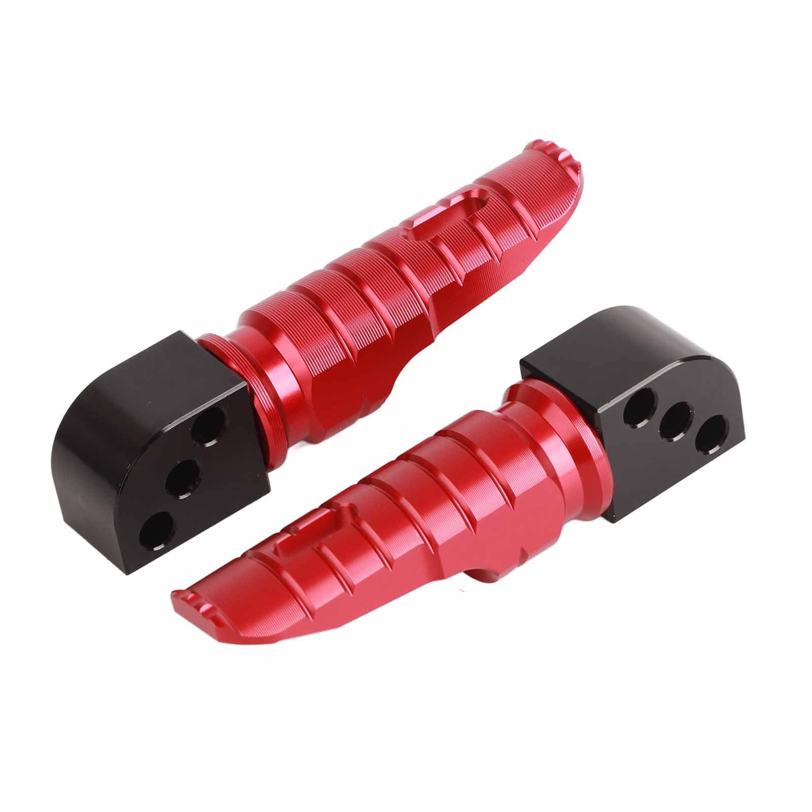 Pedane Posteriori, Pedali di Ricambio in Lega di Alluminio Anodizzato per Moto, con Superficie Antiscivolo, Adatti per Z800 Z650 Z900 Z1000SX 250 300 400 650 (rosso)