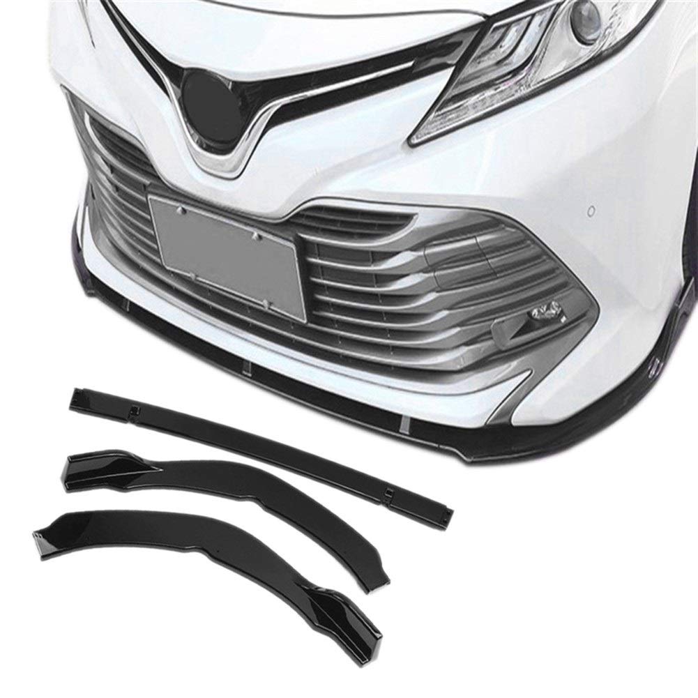 Malowany czarny zestaw zderzaka przedniego Spoiler Lip 3szt, dla Toyota, Camry 2018-2020 Deflektor zderzaka