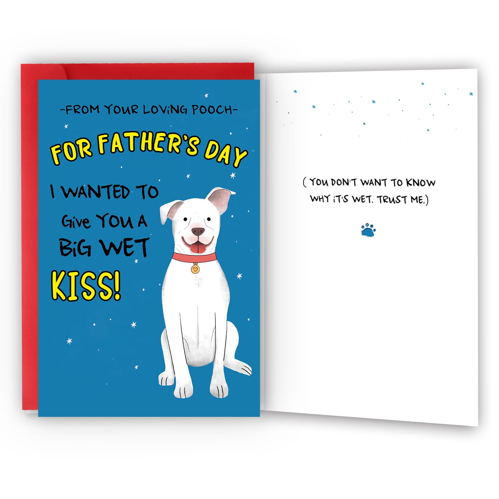 Hongshan Funny Father's Day Card for Dog Dad,Lovely Father's Day Gifts from Dog,Cute Gifts for Men
