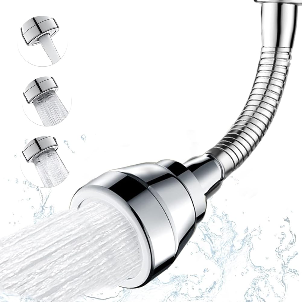 Aireador Flexible de Grifo,Boquilla de Grifo con Tubo de Extensión,Extensor de Aireador de Grifo,Manguera Aereador,cabezal Giratorio de 360 Grados,para Regulador de Chorro Cocina,Baño