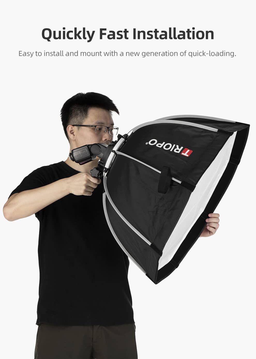 KX65 25.6 inch/65 cm Portable Octagon Softbox Reflector with Honeycomb Grid Compatible with Godox V1 AD200 AD200Pro AD100PRO Round Head Speedlight - Image 3