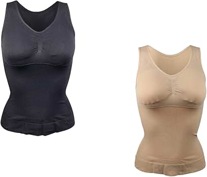2-Pack Women's Shapewear Tank Top Cami Skinny Shaper with Built in