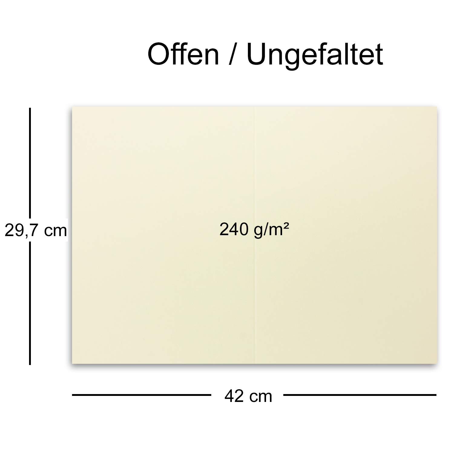 100x große DIN A4 Klappkarte in Vanille (Creme) - 21 x 29,7 cm - XXL Karte blanko 240 g/m² zum Basteln und Selbstgestalten - FarbenFroh