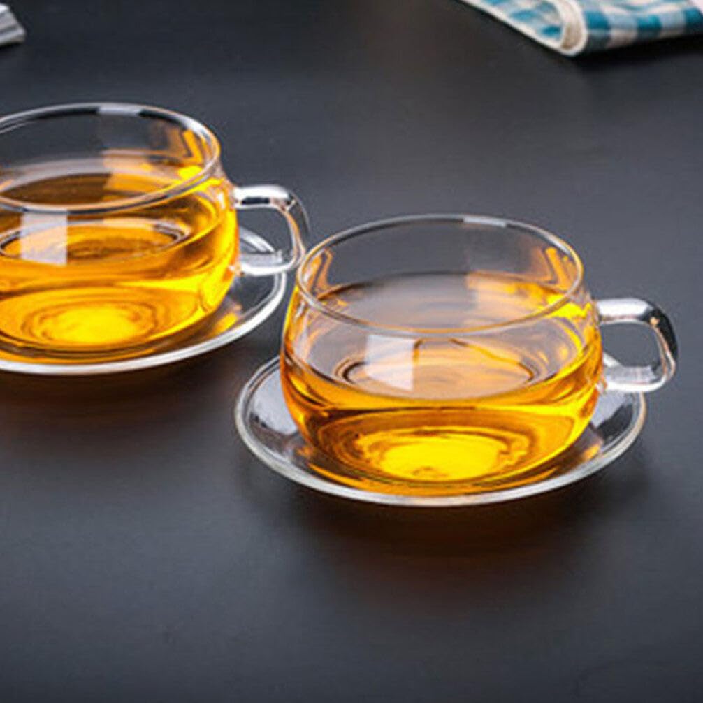 UPKOCH Platos De Vidrio Transparente 6 Piezas Platos De Café Transparente Redondos Para Tazas Snack Café De Té De Postre Para La Cocina De Casa
