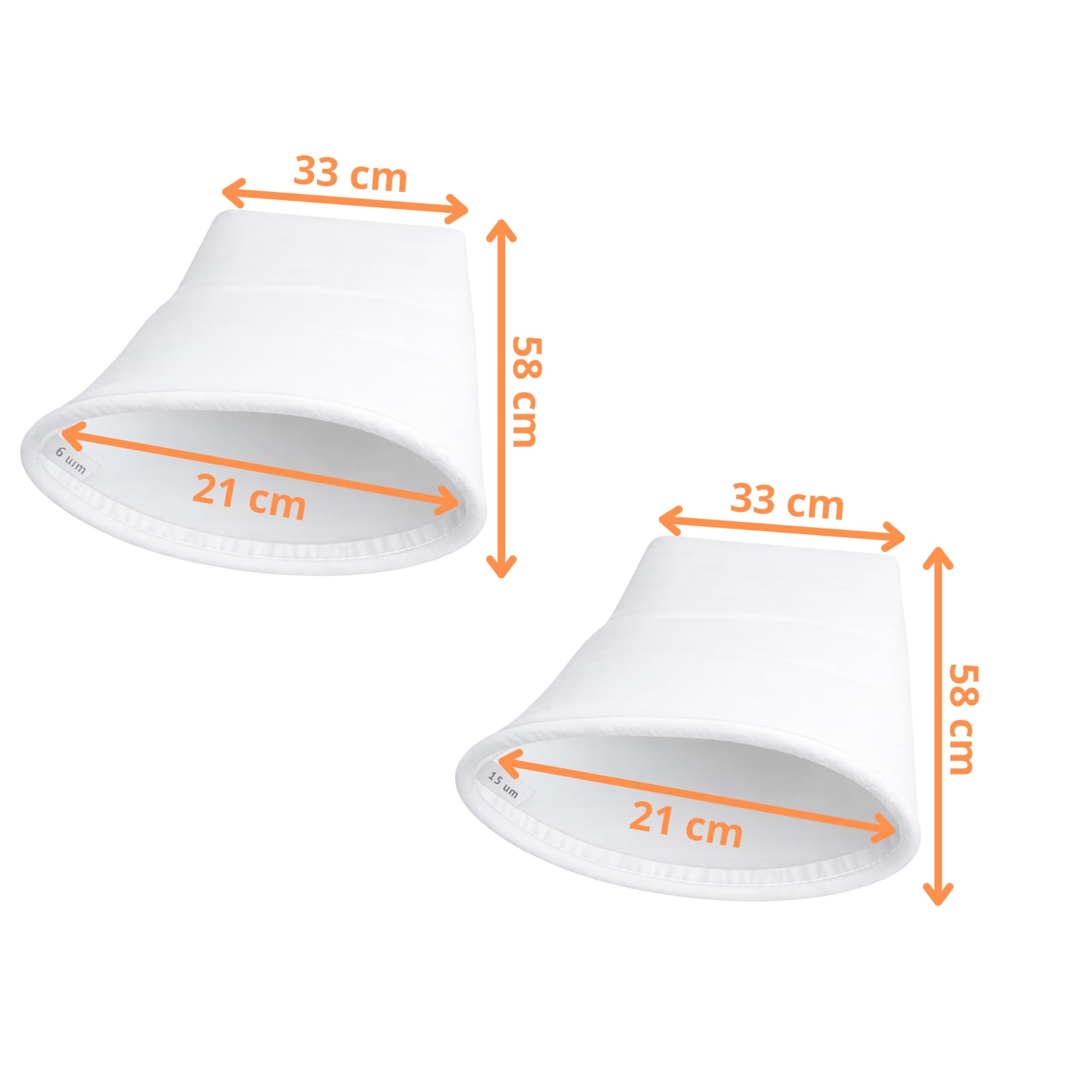 PHONILLICO Poche Filtrante Piscine [Lot 2] 6 Microns + 15 Microns Compatible avec Desjoyaux F15 PF180 PFI180 PFI181 PF250 Filtre 58x33cm Anneau Rigide Ø21cm