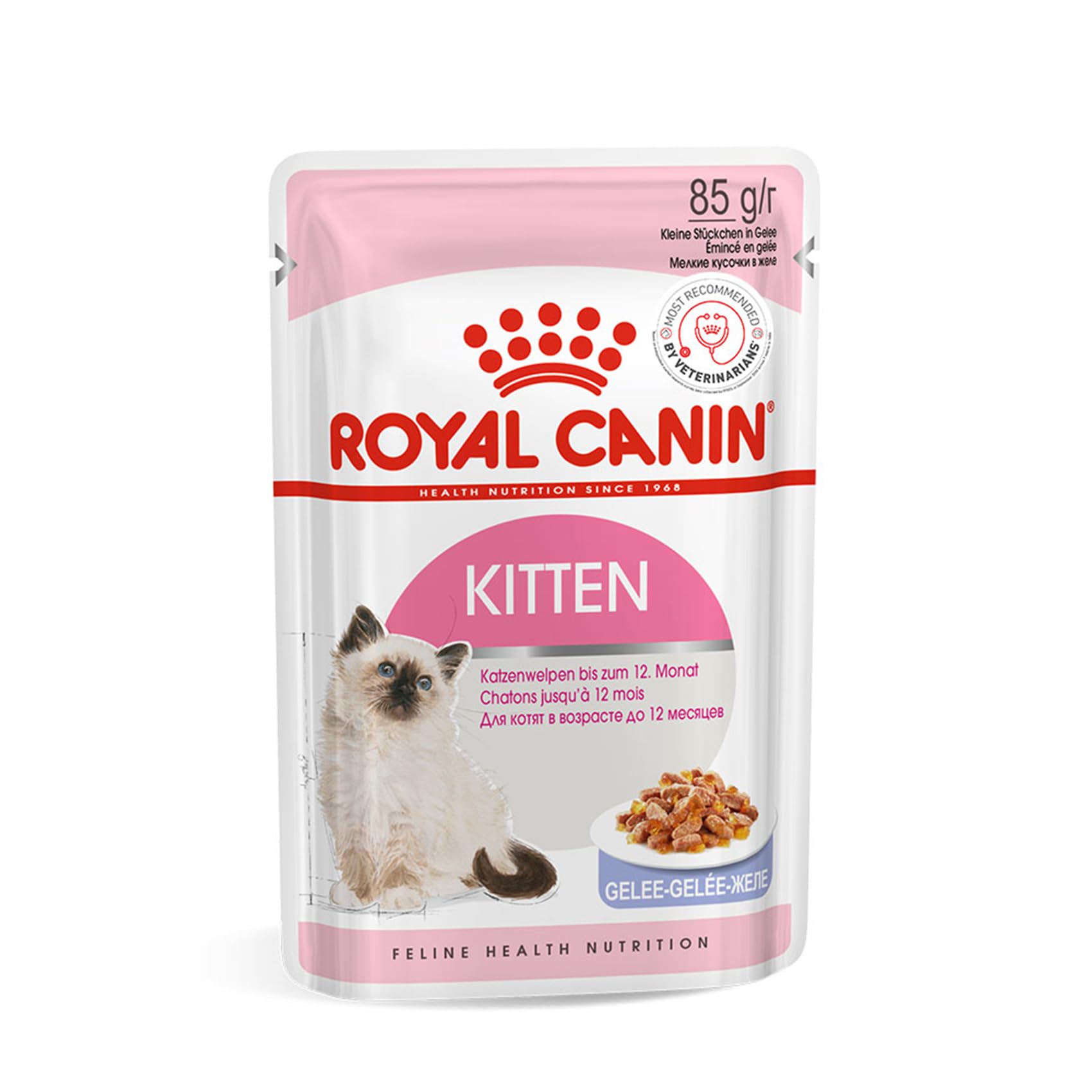 Royal Canin Instinctive Kitten Food, 85 Grams, Pack of 12 Sachet, Wet Food, Supports Strong Immune System, Indistinctively Preferred