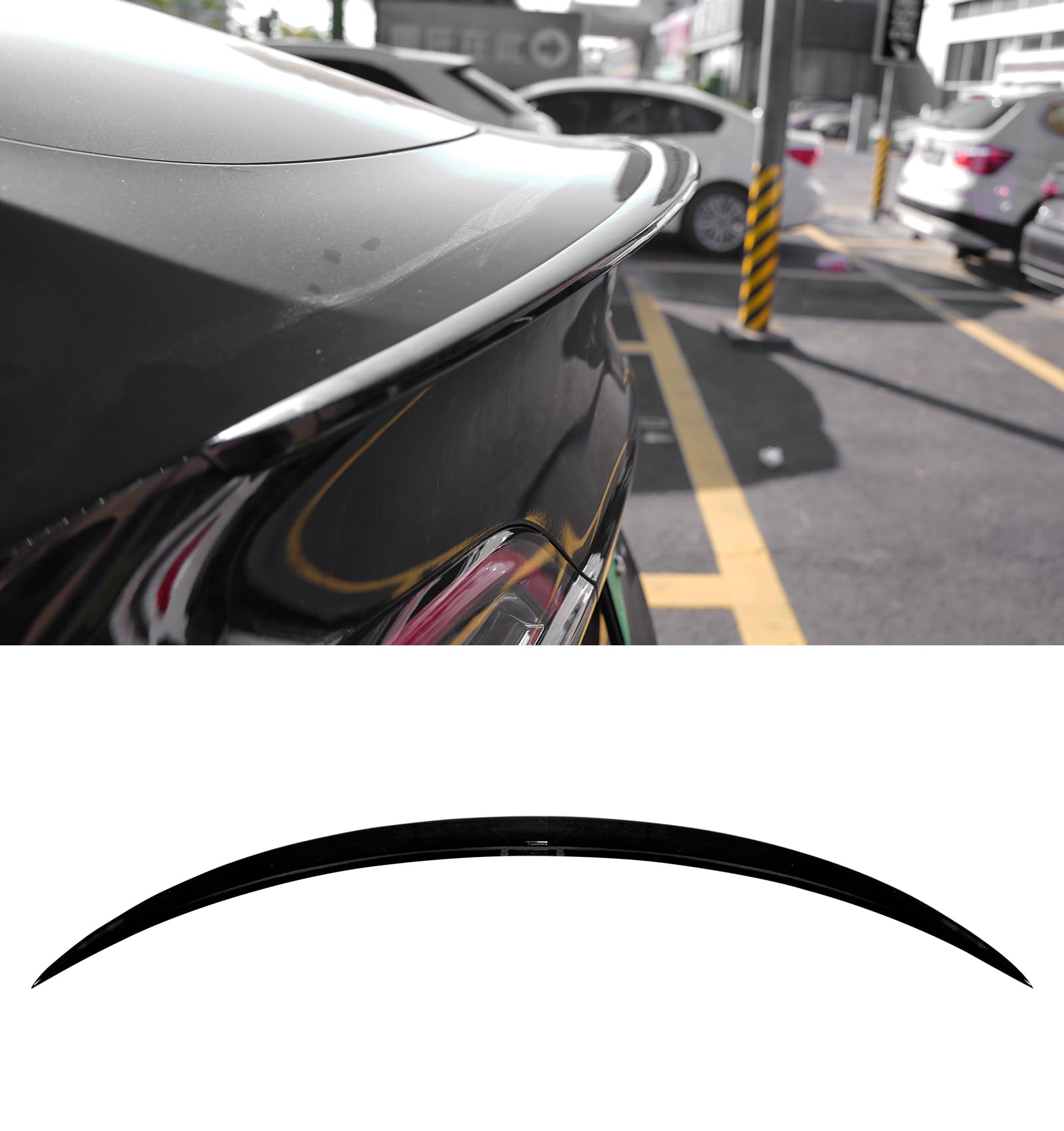 BDBO Spoiler Wing Rear Spoiler Compatible with Tesla Model y 2020-2024 Trunk Tail Rear Trunk Lid,Glossy Black Performance,Modle y Accessories