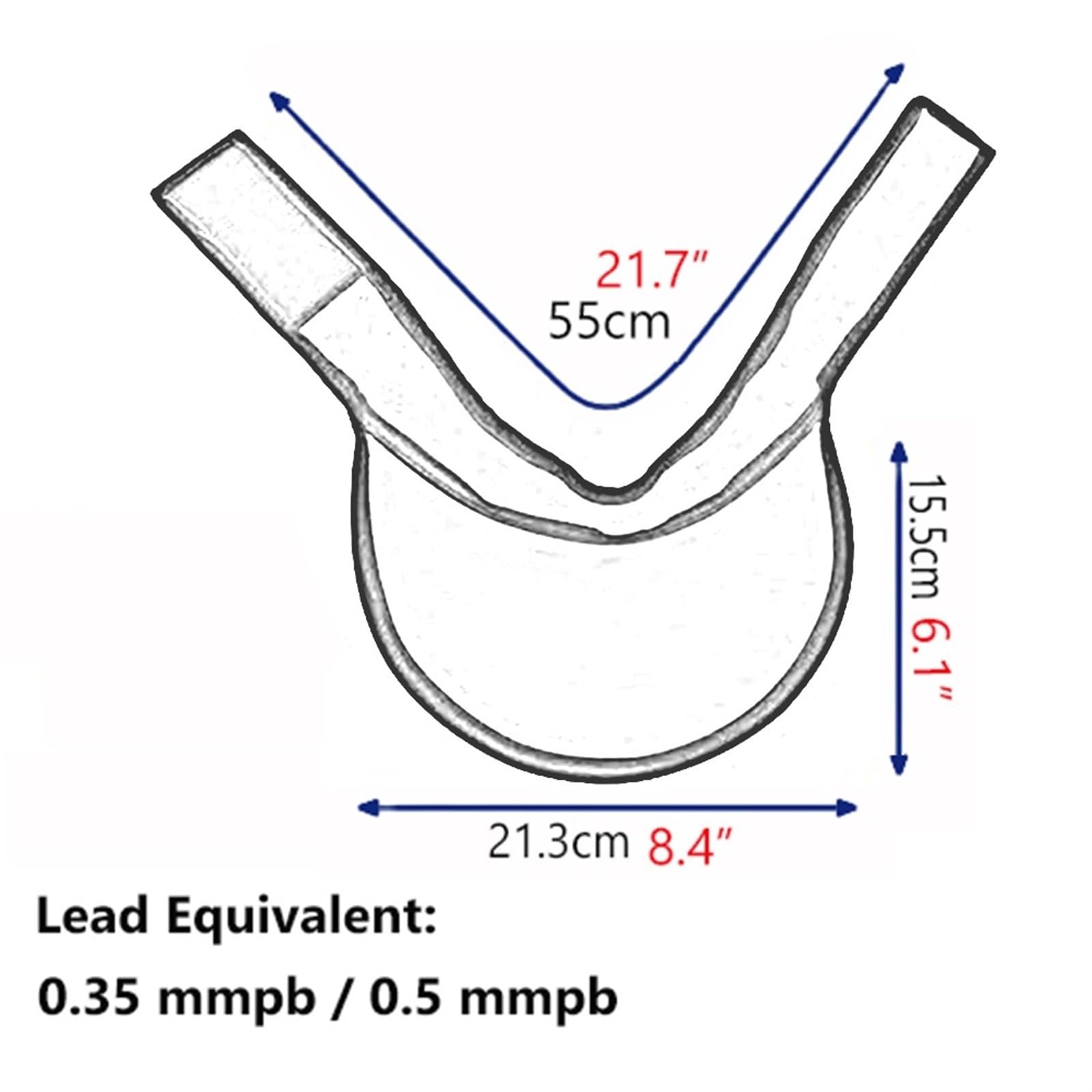Collier de protection contre les rayons X pour la thyroïde en plomb 0,35/0,5 mmpb